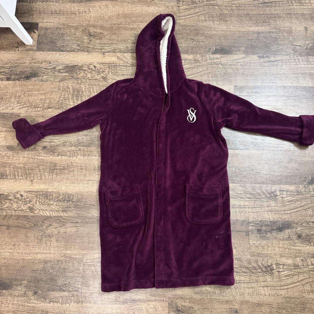 Victoria's Secret Hooded Robe in Deep Burgundy